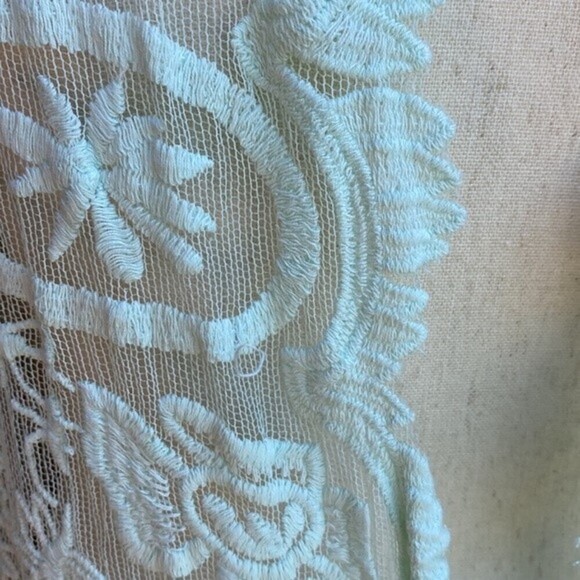 Jen's Pirate Booty Mint Green Lace Embroidered Drop Waist Mini Dress Women's SM - Picture 8 of 10